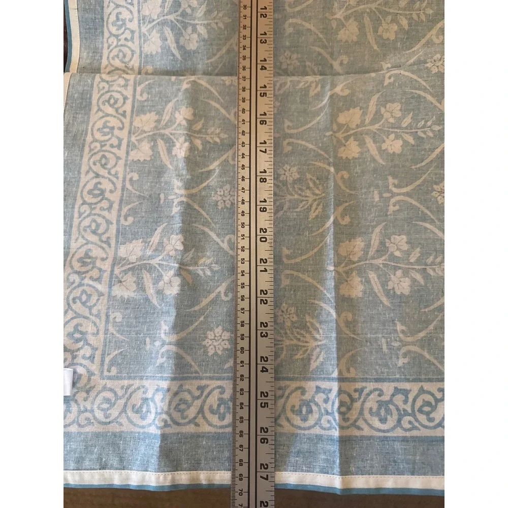 The Painted Cottage Blue White Floral Cotton Tea Towels Set of 2 India 27x19