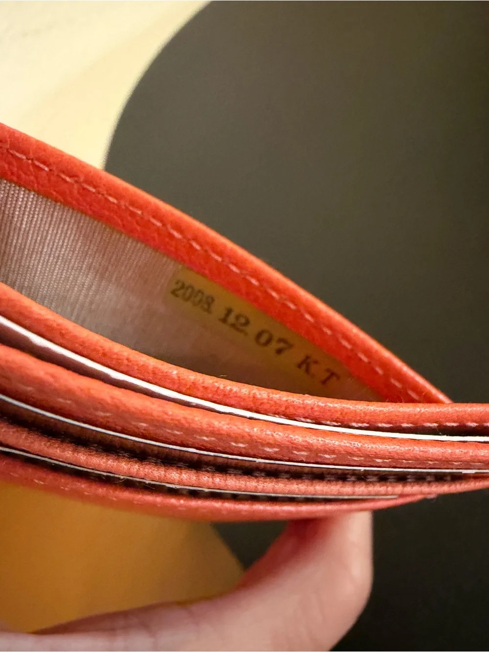 Chanel Goatskin Embossed Camellia Card Holder in Coral