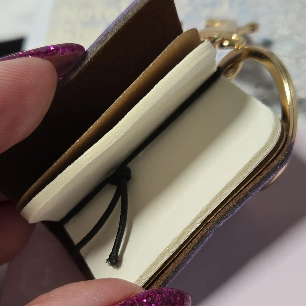 Mini Pink Traveler’s Notebook Keychain Faux Leather Journal Bookish Bag Charm