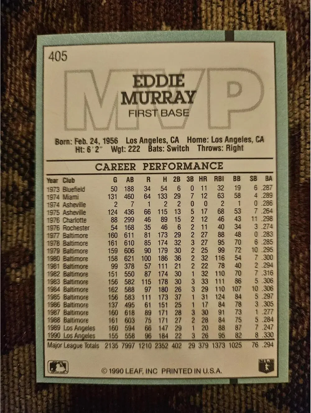 Donruss eddie murray