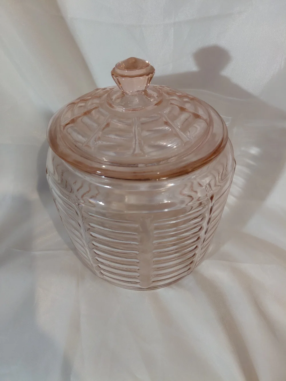 Anchor Hocking Pink Glass Cookie Jar with Lid