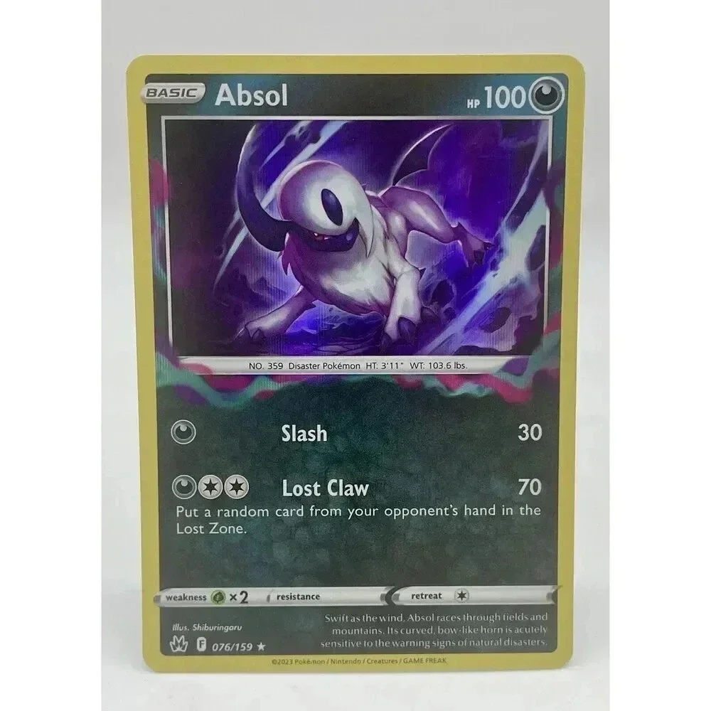 Absol 076/159 Crown Zenith Rare Pokemon‎ TCG Holo Mint Unplayed