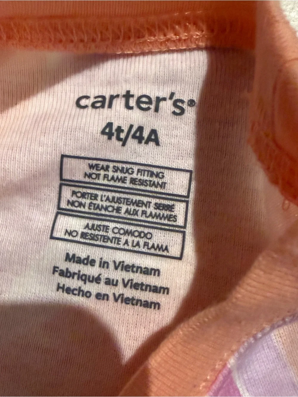 Carter’s Toddler Girls 4T 2pc‎ Pajama Set Peach Purple Swirl NWT