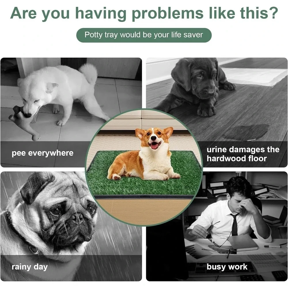 Grass Pad for Dog Large Size 35x22 Potty Training‎ Turf Reusable Pee Pad