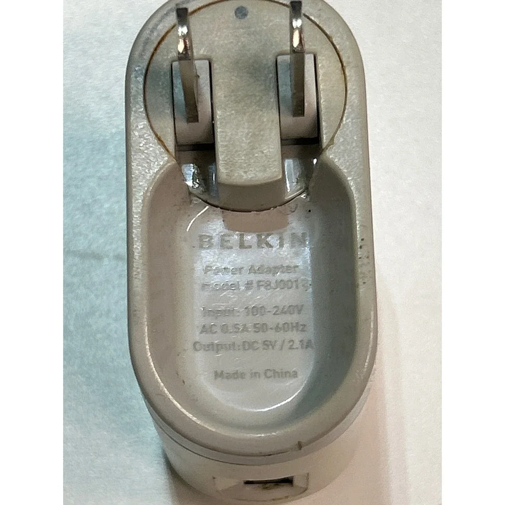 Belkin Wall Charger AC Power Adapter USB Port Plug In‎ Beige