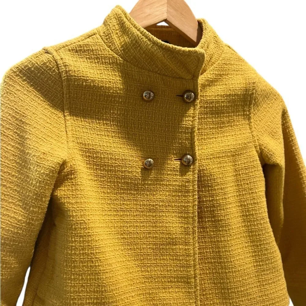 Gymboree Girls Wool Blend Tweed Jacket Mustard Yellow Size 7/8