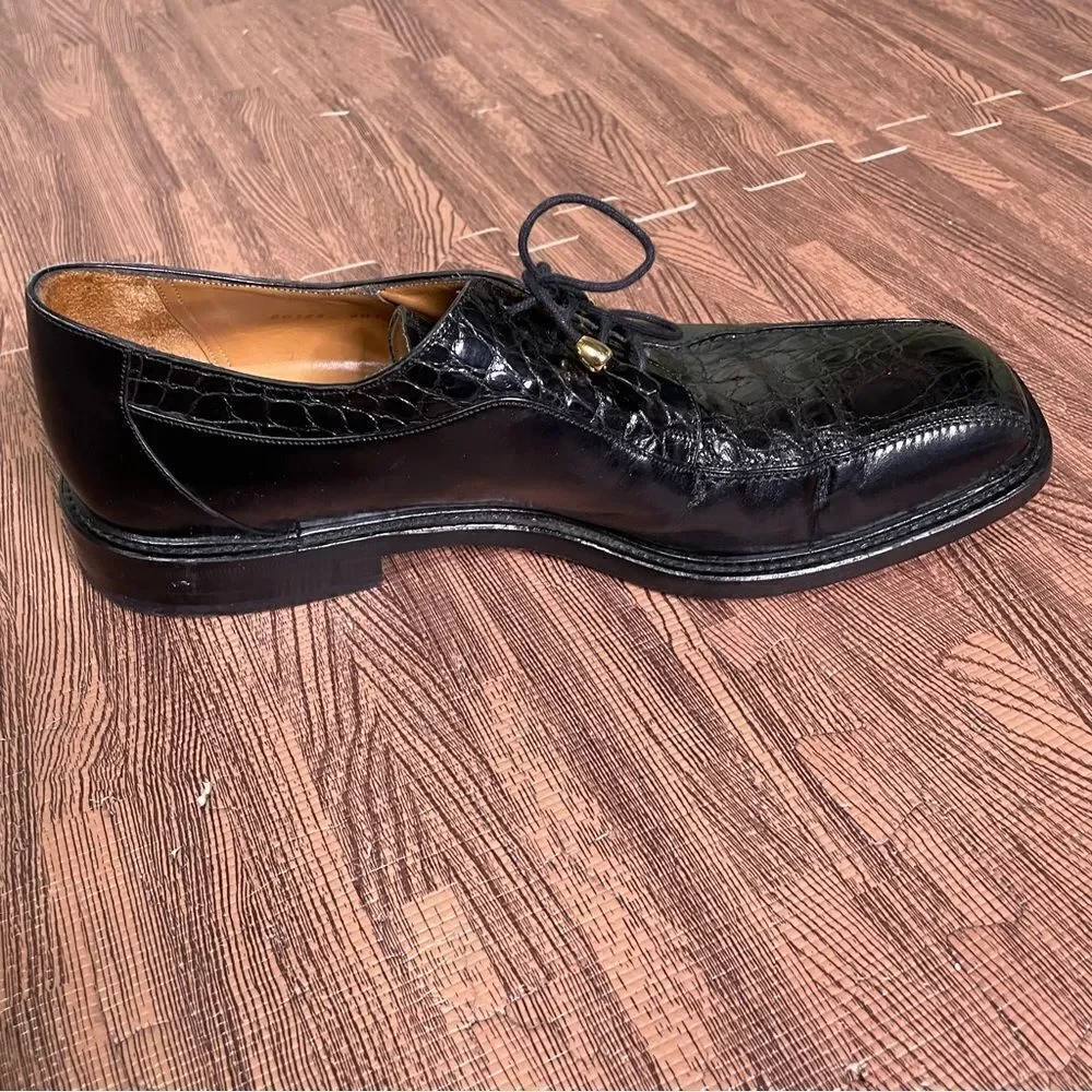 Mezlan Genuine Black Crocodile‎ Oxfords Men’s Size 10.5M