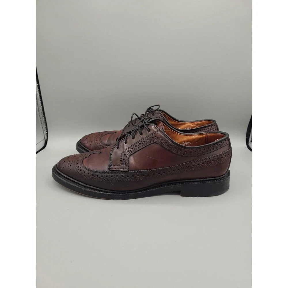 ALLEN EDMONDS 9097 MacNeil Burgundy Shell Cordovan Long Wing Oxford Shoes 8 D