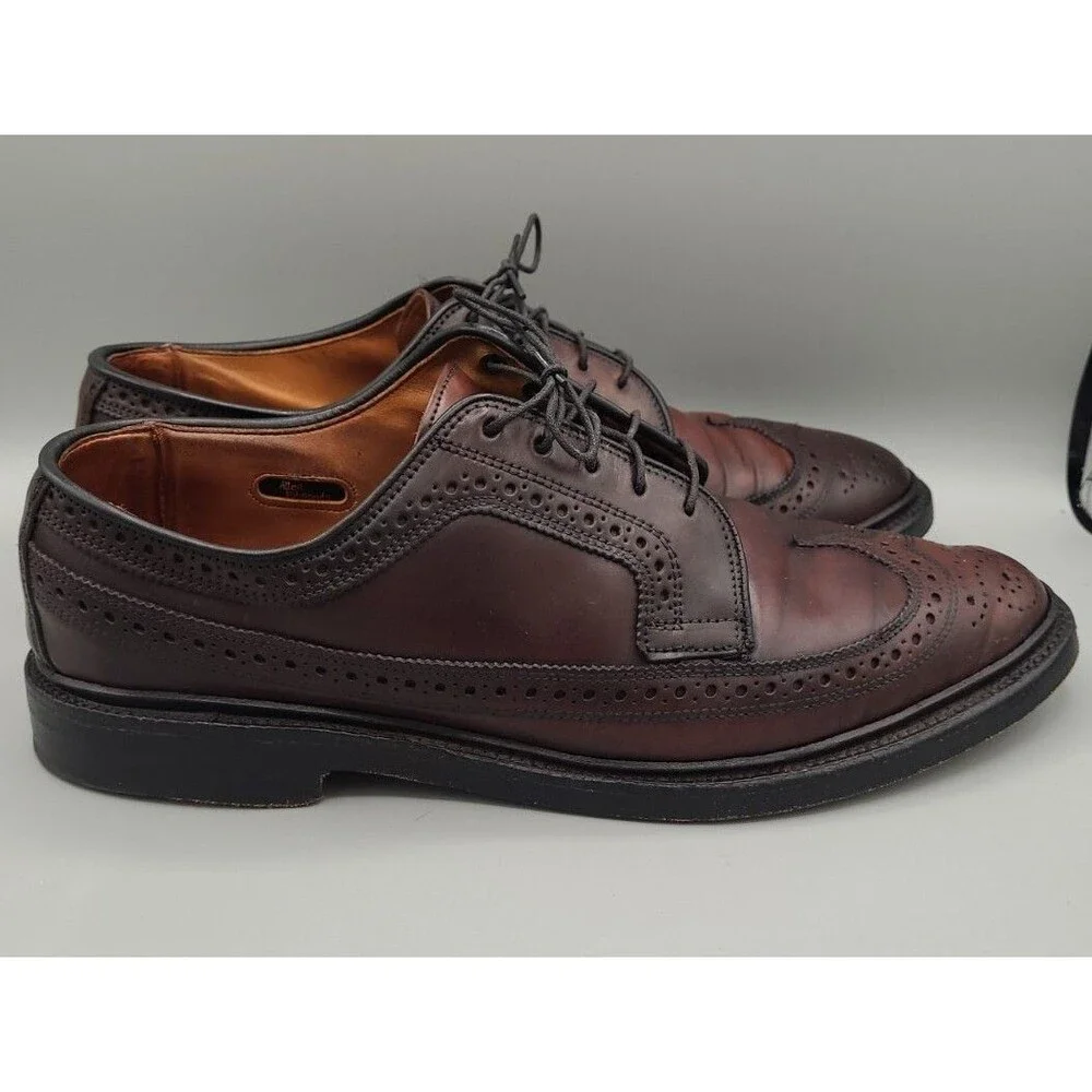 ALLEN EDMONDS 9097 MacNeil Burgundy Shell Cordovan Long Wing Oxford Shoes 8 D