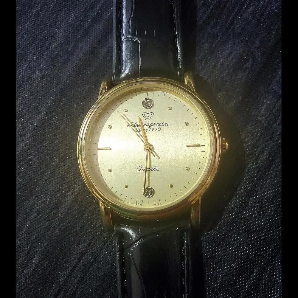 Rare‎ 1970s Jules Jurgensen Men’s 377 Gold Diamond Dial Watch