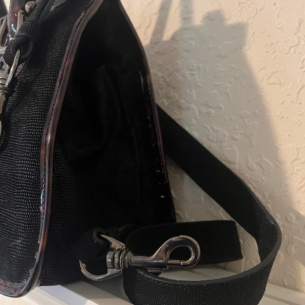 🩷Vintage Raffia Black Stuart weitzman top handle tote bag 💚