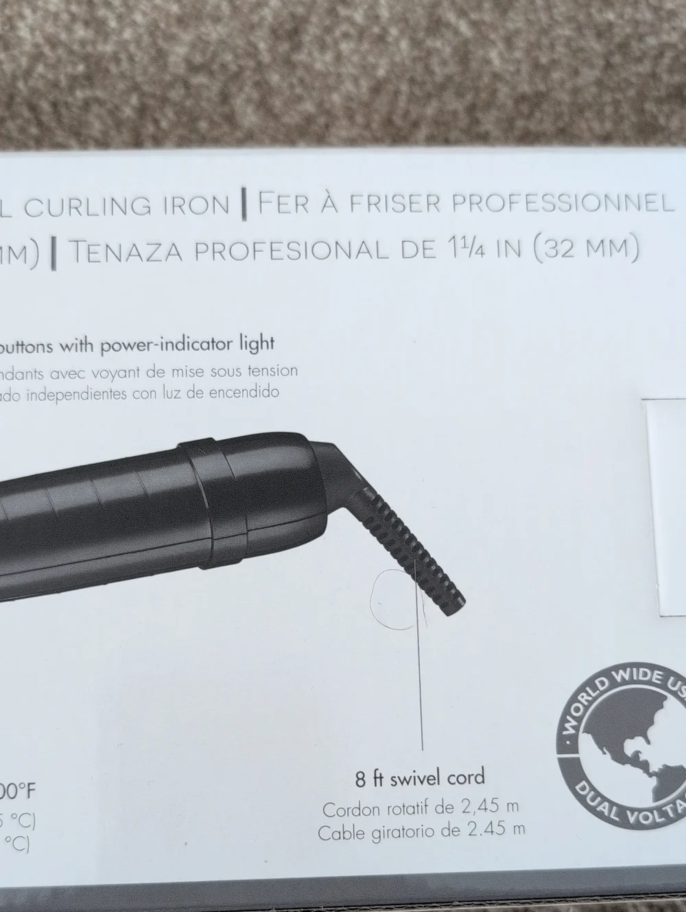 New BaBylissPro Ceramic Curling Iron 1¼