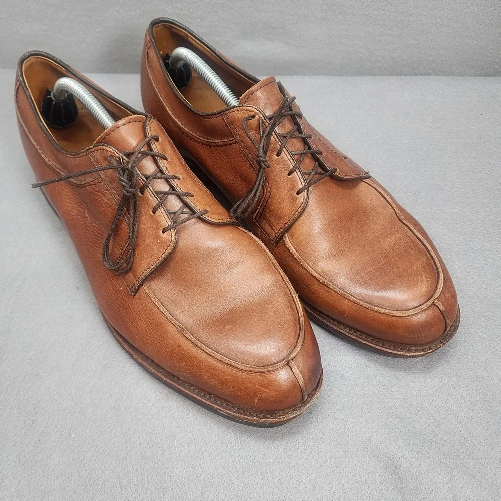 Allen Edmonds Stockbridge Split Toe Derby Brown Leather Mens 13 3E Wide Shoes