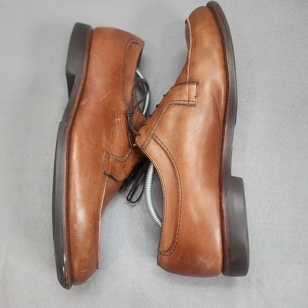 Allen Edmonds Stockbridge Split Toe Derby Brown Leather Mens 13 3E Wide Shoes