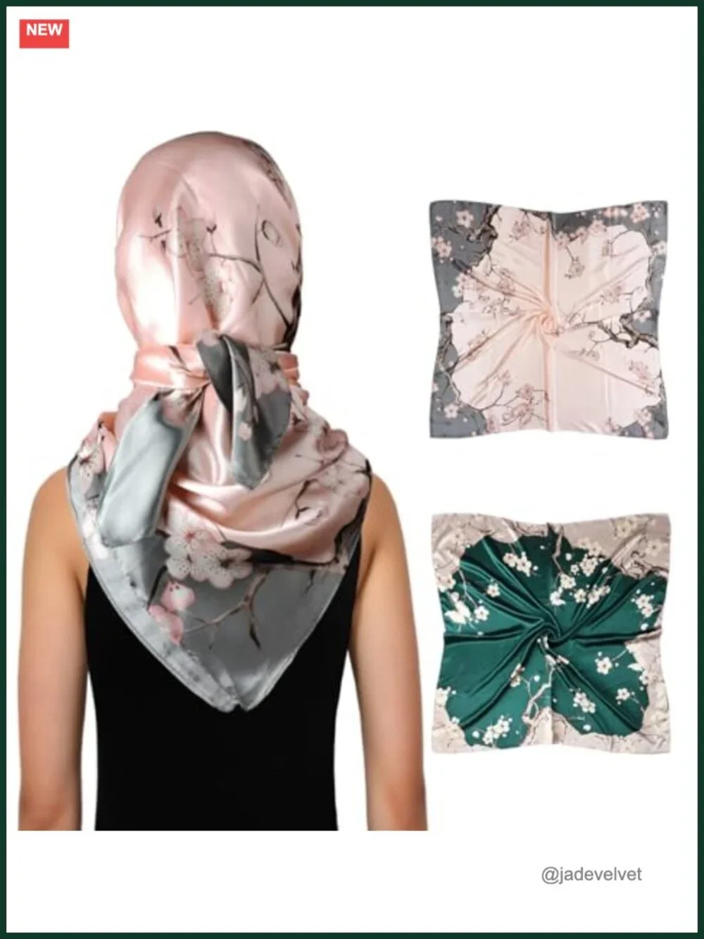 Silk Like Satin Square Scarf 35x35 Hair Wrap for Women Bandana