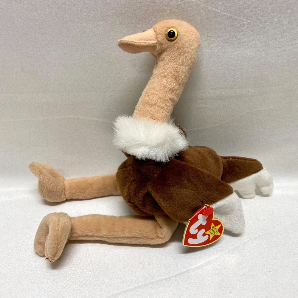 Vintage Ty Beanie Babies Stretch Ostrich Baby Bird 1997 Retired Rare See‎ Tags