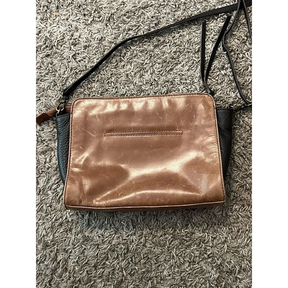 Vintage THE SAK‎ Crossbody Purse 2 Tone Brown Leather Shoulder Bag