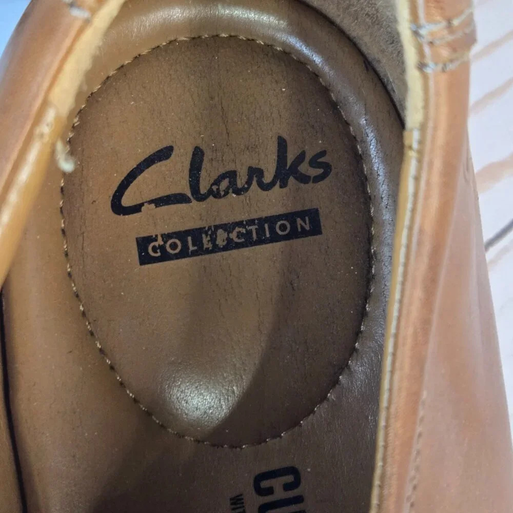 Clarks Brown Leather Cap Toe Oxford Dress Shoes Men’s Size 12