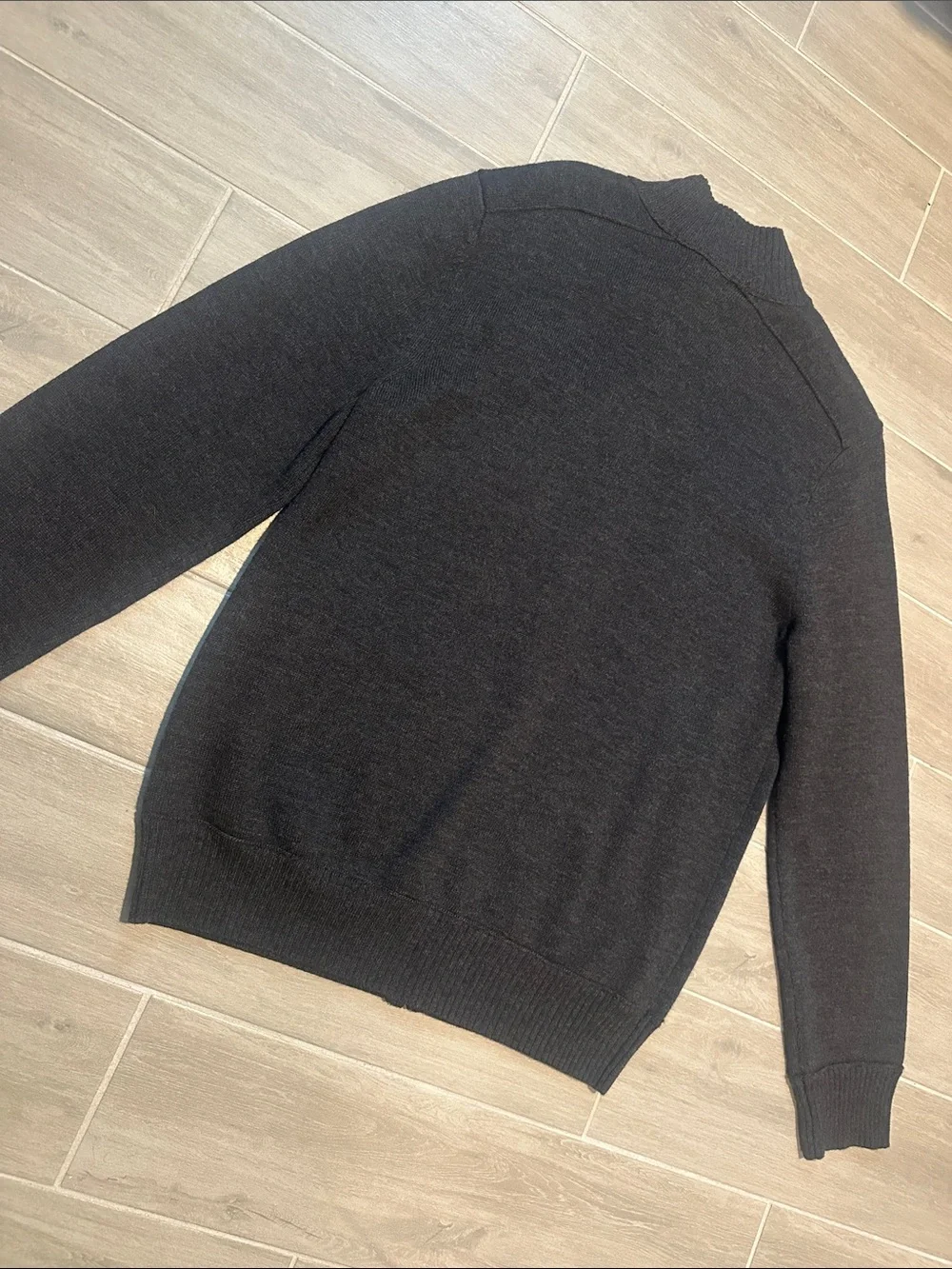 Banana Republic Men's Black Zip-Up Knit Sweater Jacket with Stand Collar