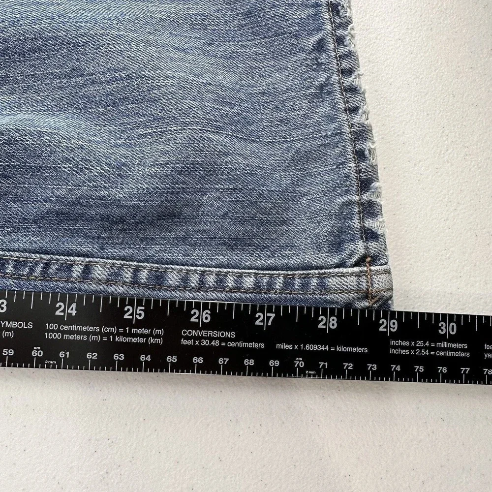 Banana Republic Mens 35x29 Distressed Jeans 100% Cotton Relaxed Fit Bootcut Blue