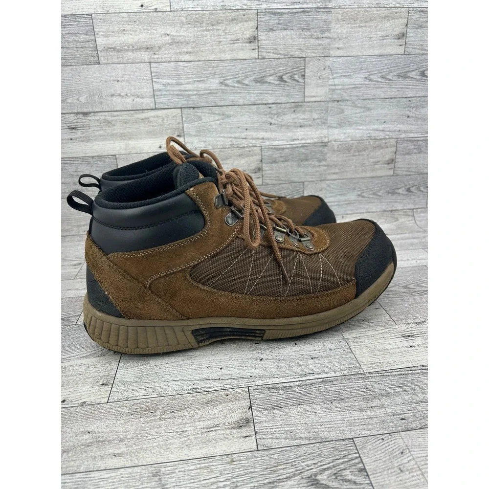 Orthofeet 489 Mens‎ Hiking Boots Brown Black Leather Wide 2E Size 11