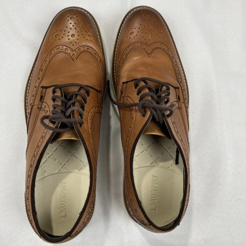 Johnston &‎ Murphy Mens Size 13 Tan Wingtip Casual Shoes 59-42115