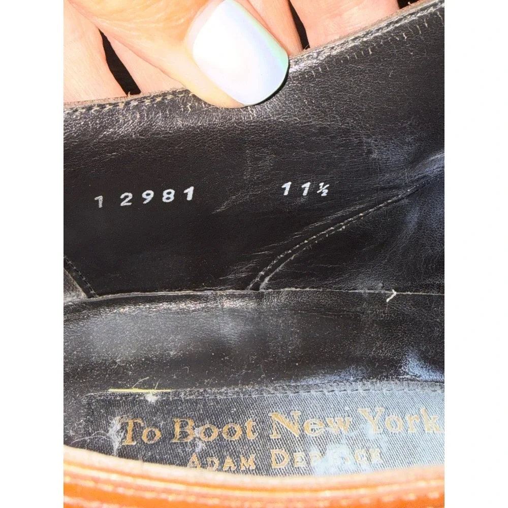 To Boot New York Oxford Mens 11.5 Brown Good Cap Toe Leather Made in Italy