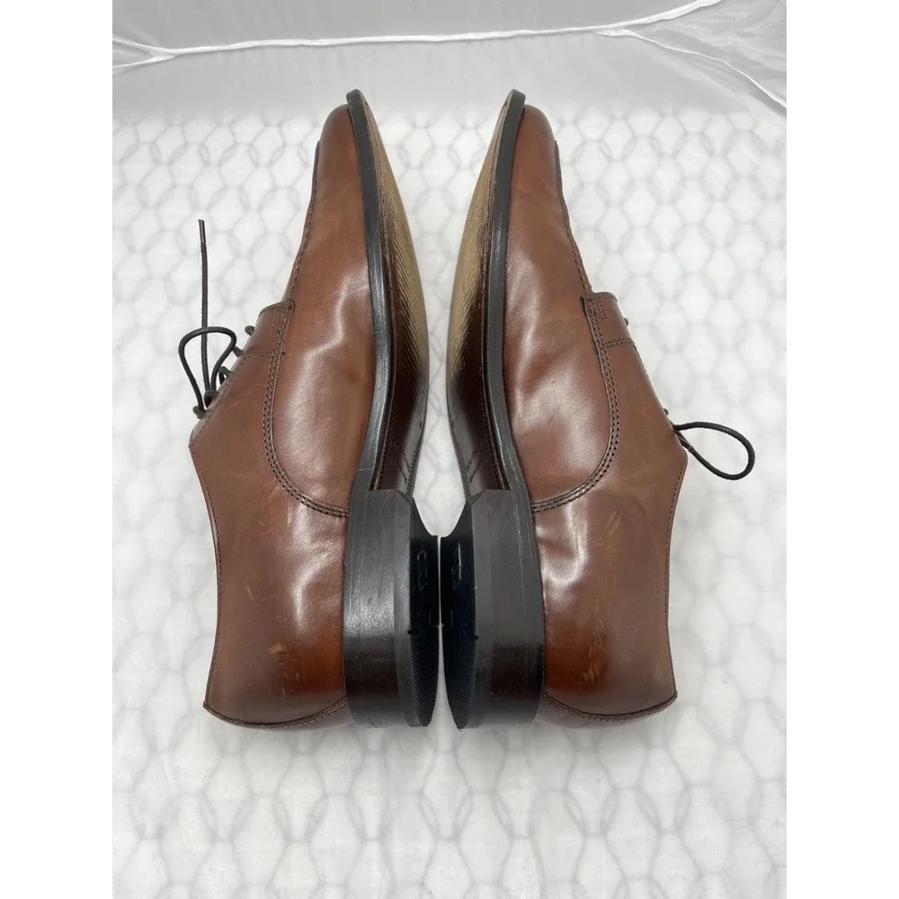 Bostonian Men's 10M Dress Shoes Brown Genuine Leather Lace Up Split Toe Oxfords