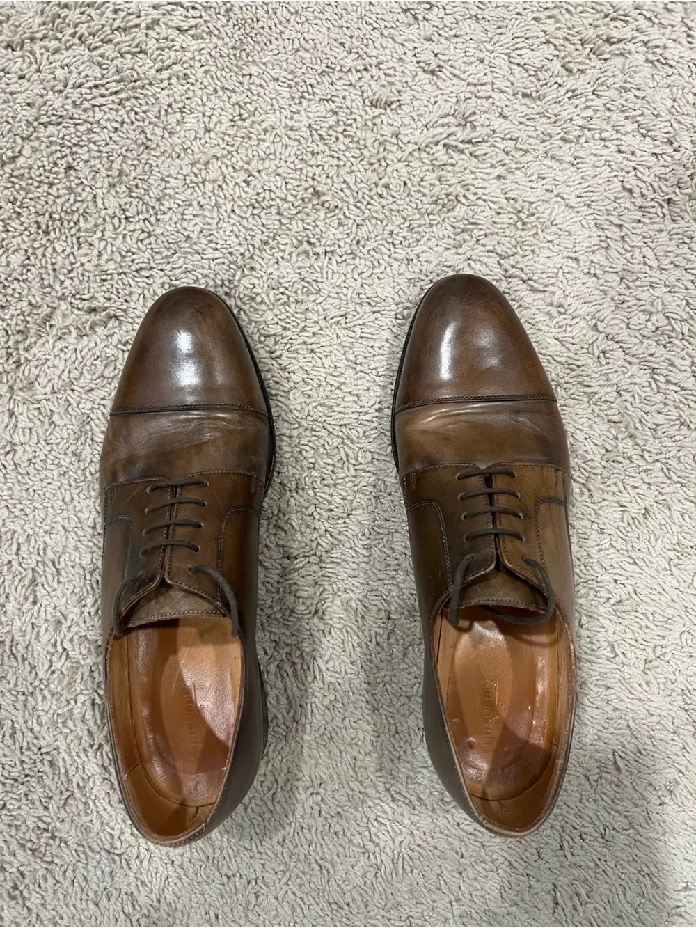 Suitsupply Brown Leather Cap-Toe Derbys size 9