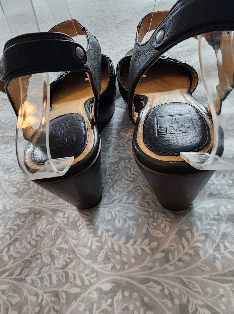 Frye Women's Blair Ankle Strap Platform Shoes in Black, Size  10