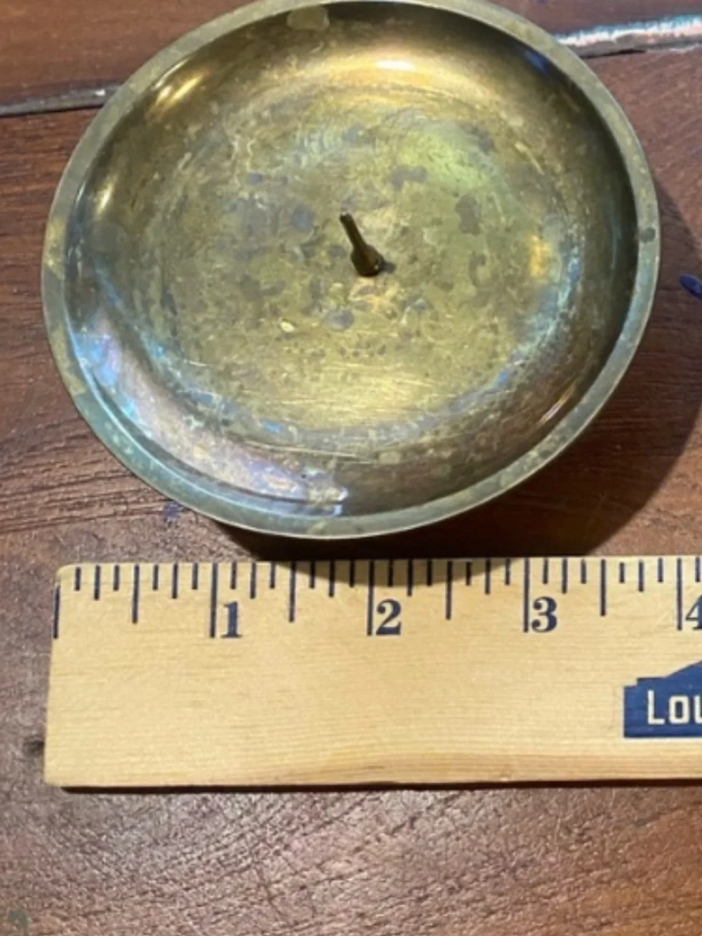 Brass Pillar Candle Holder Plate in Gold Tone