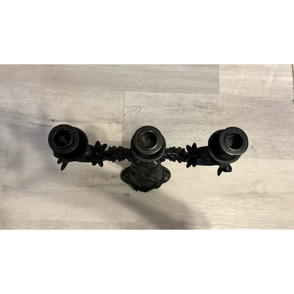 Martha Stewart Halloween Black Candelabra Candle Holder  Snake & Butterfly 2026