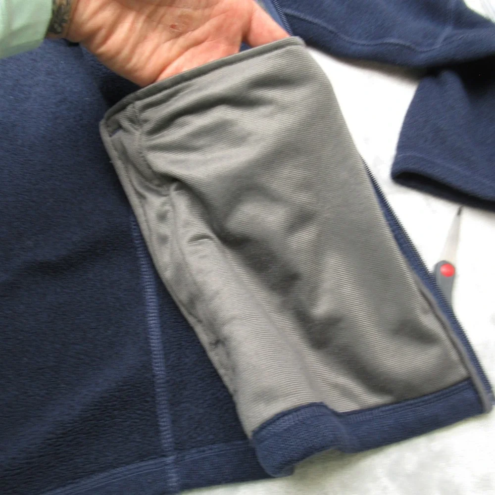The North Face Jacket Mens XL Blue Pockets Raglan Sleeve Full Zip Fleece Outdoor