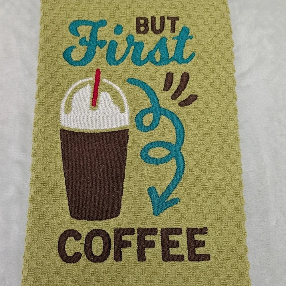 But First Coffee Kitchen Bath Bar Hand Towel Coffee Theme Kitchens