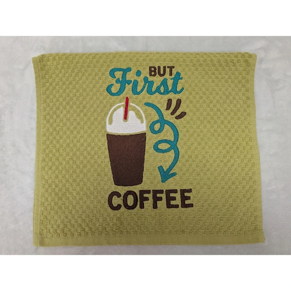 But First Coffee Kitchen Bath Bar Hand Towel Coffee Theme Kitchens