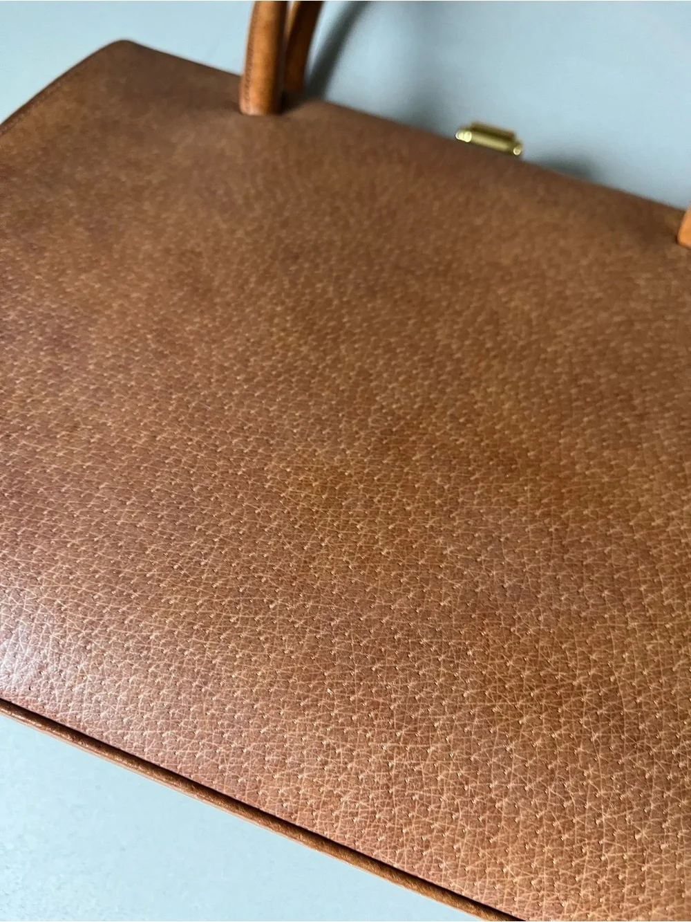 VINTAGE Classic Structured Brown Top-Handle Bag