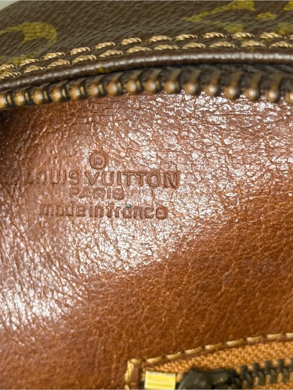 Louis Vuitton Brown Monogram Messenger Bag with Gold Accents