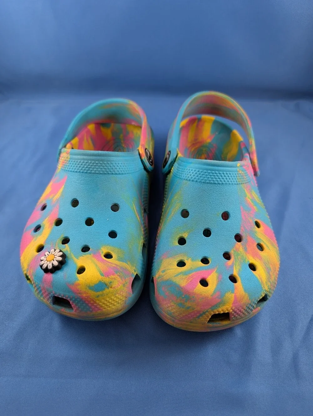 Crocs Kids Classic Clogs J1 Rainbow Tie Dye Multicolor Slip On Shoes