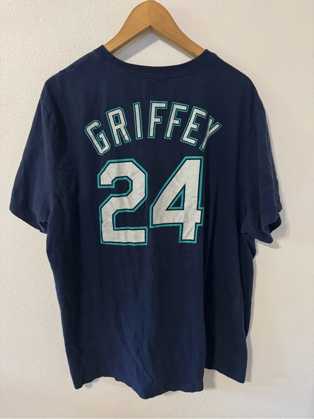 Ken Griffey Jr Seattle Mariners Nike Tee Navy 24 Short Sleeve Shersey MLB-XXL