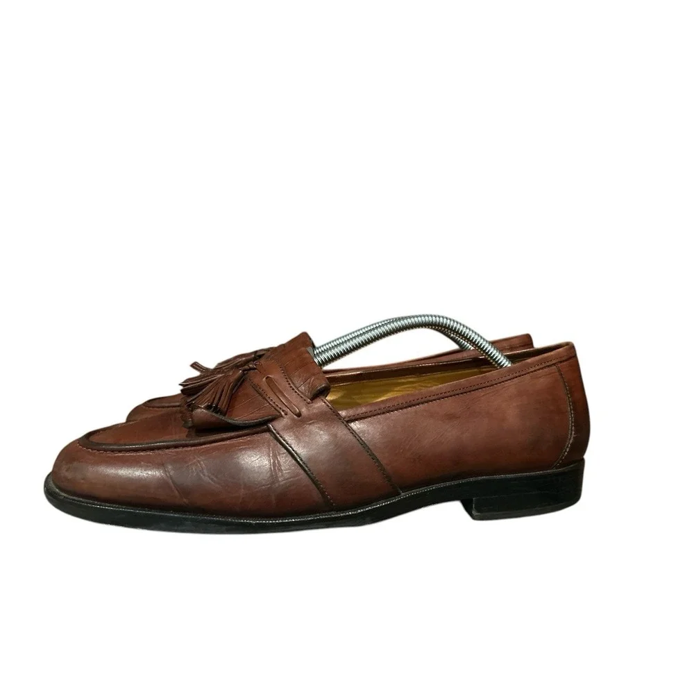JOHNSTON & MURPHY Cellini Leather Kiltie Loafers w/Tassels Brown. 11.5‎