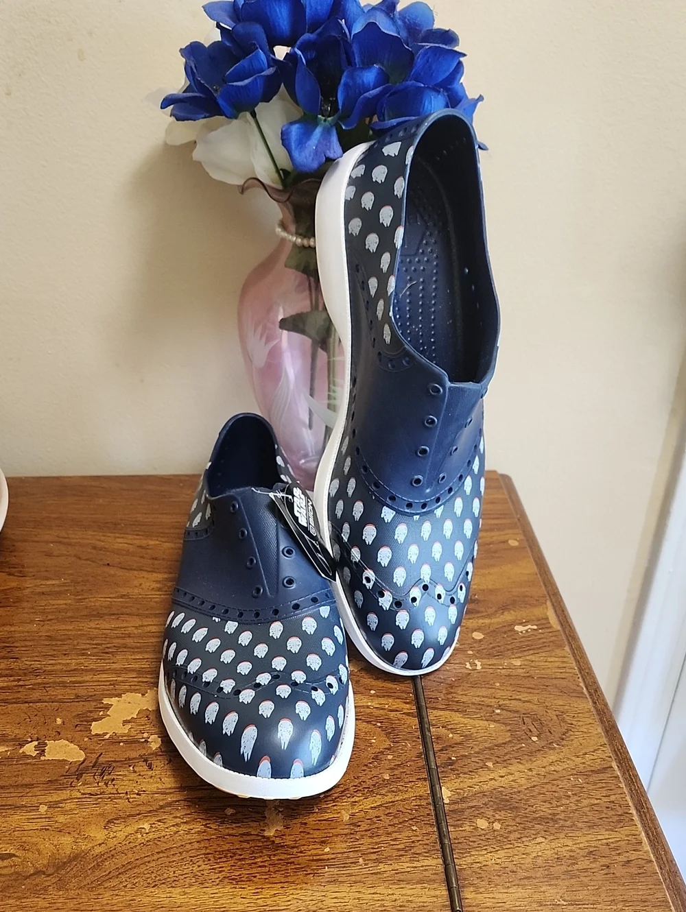 Men's Navy Patterned Slip-On Casual Loafers