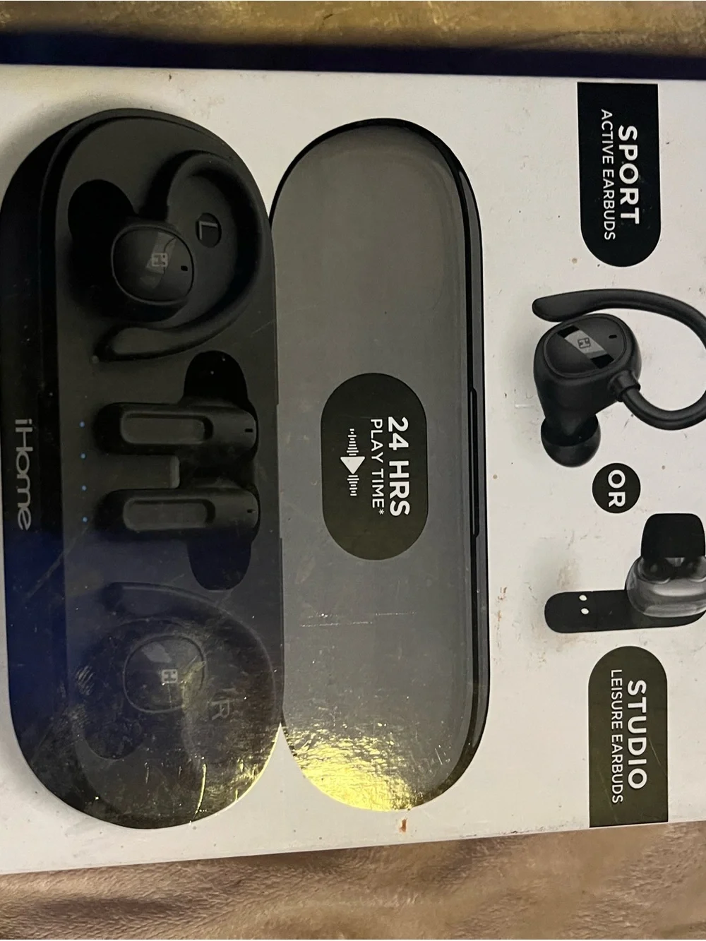 iHome Black Sport Active True Wireless Earbuds with Charging Case