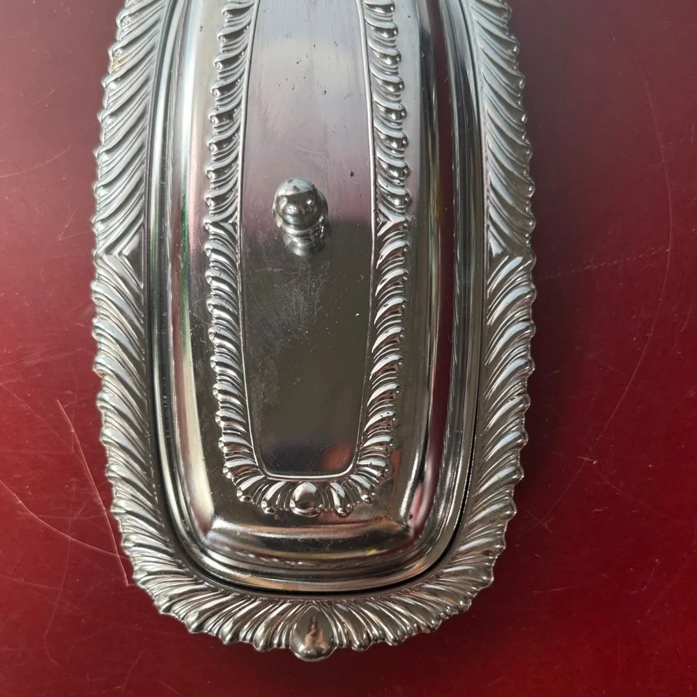 Vintage Irvinware Stainless Steel Butter Dish W/Glass Liner 1/4 Lb *Made In USA*