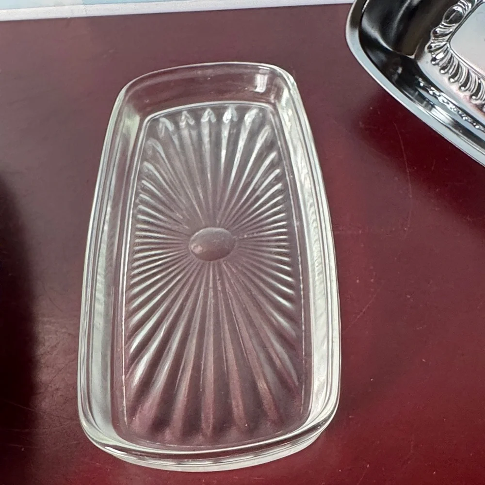 Vintage Irvinware Stainless Steel Butter Dish W/Glass Liner 1/4 Lb *Made In USA*