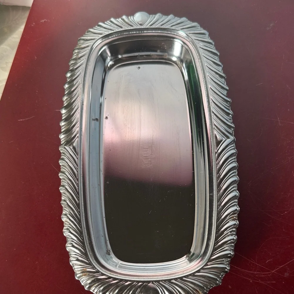 Vintage Irvinware Stainless Steel Butter Dish W/Glass Liner 1/4 Lb *Made In USA*