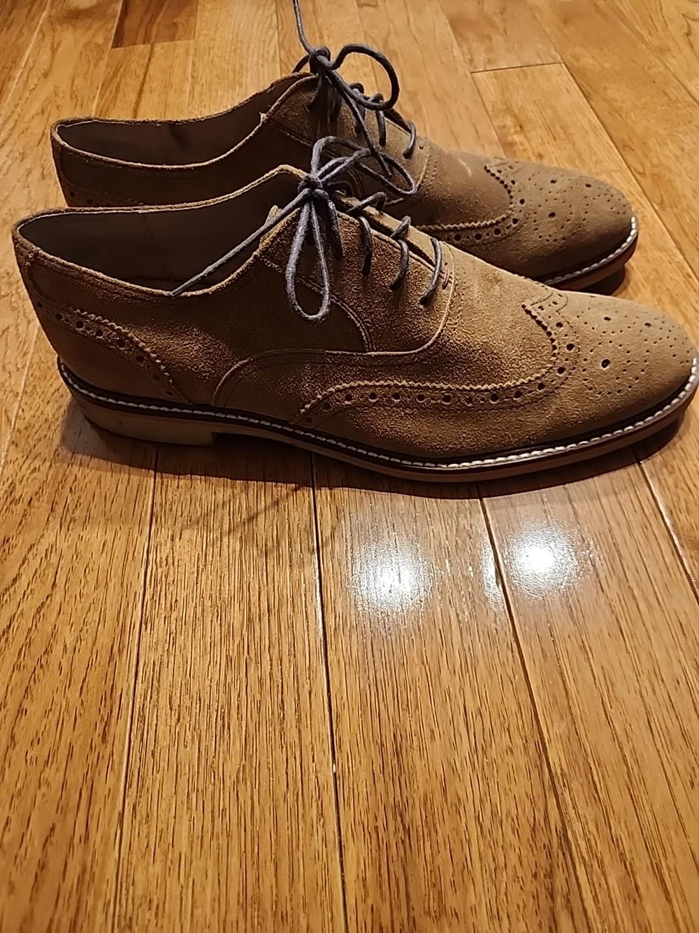 Banana Republic Brown Suede Wingtip Lace-Up Loafers Size 10