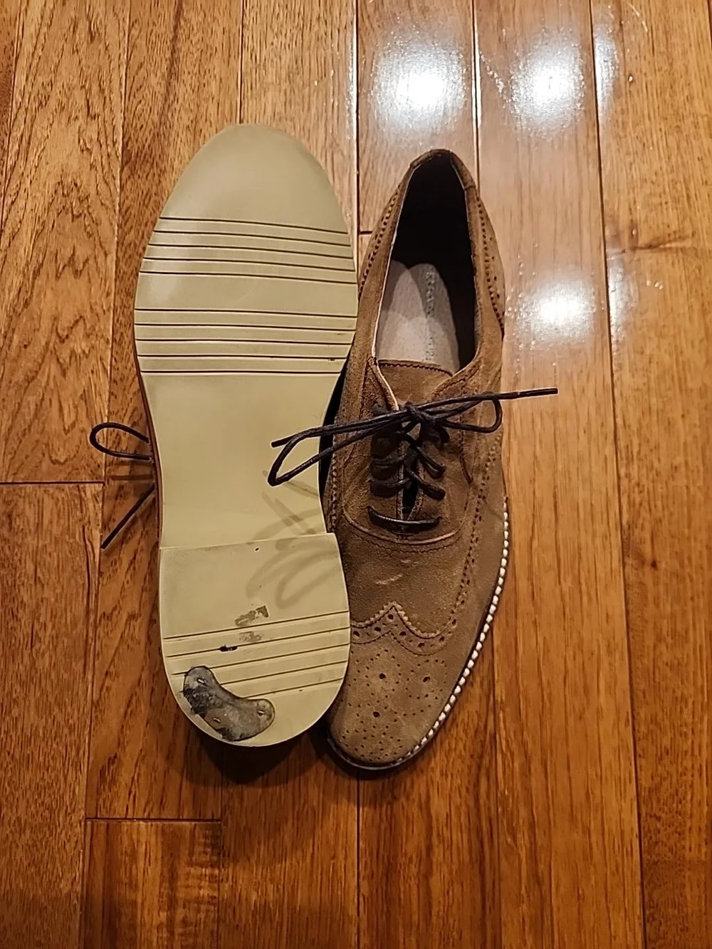 Banana Republic Brown Suede Wingtip Lace-Up Loafers Size 10