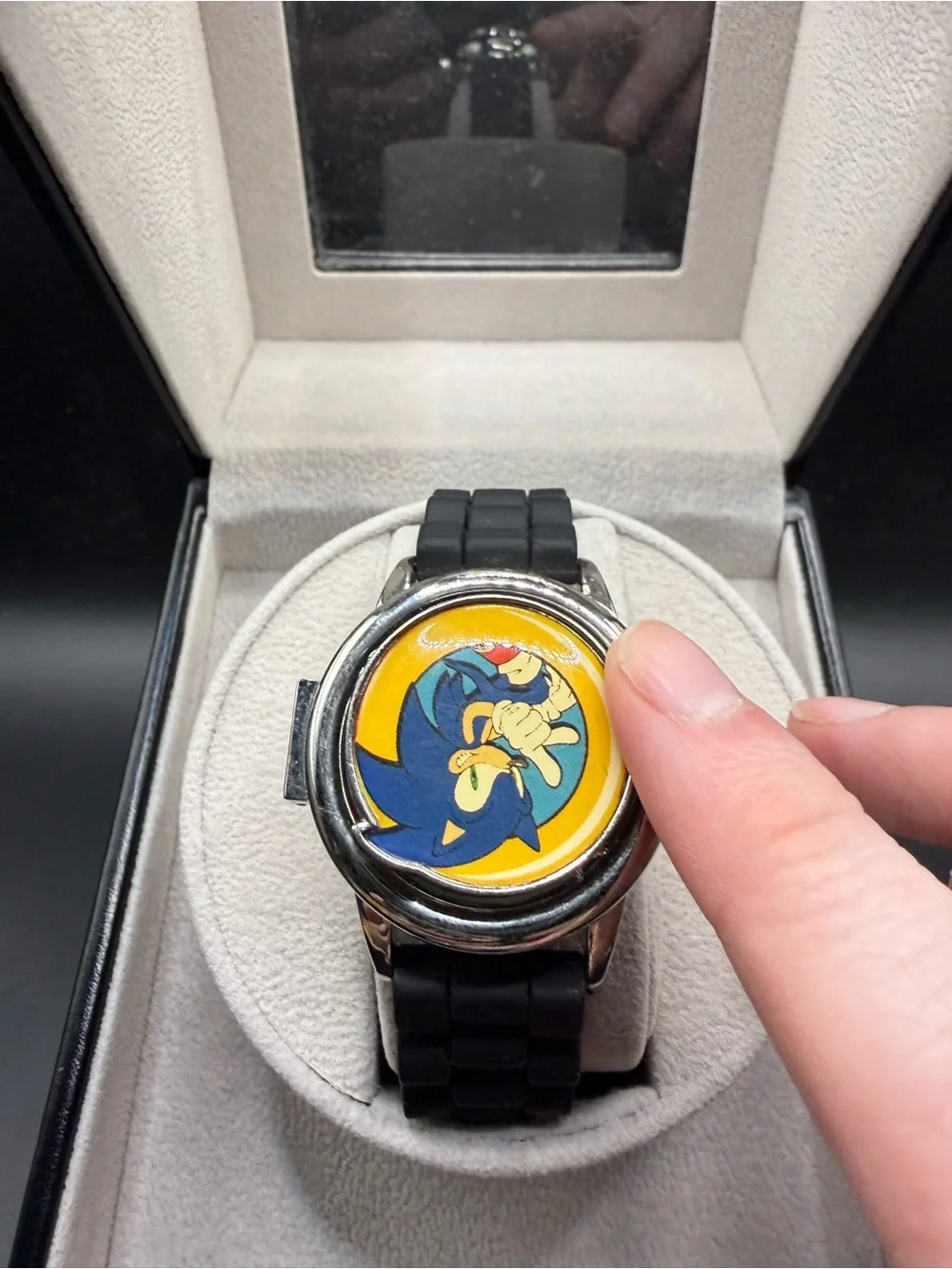 Sonic Spinner Flip Watch SNC4188CV 36.4mm Digital Working No Strap Keeper 19.5mm