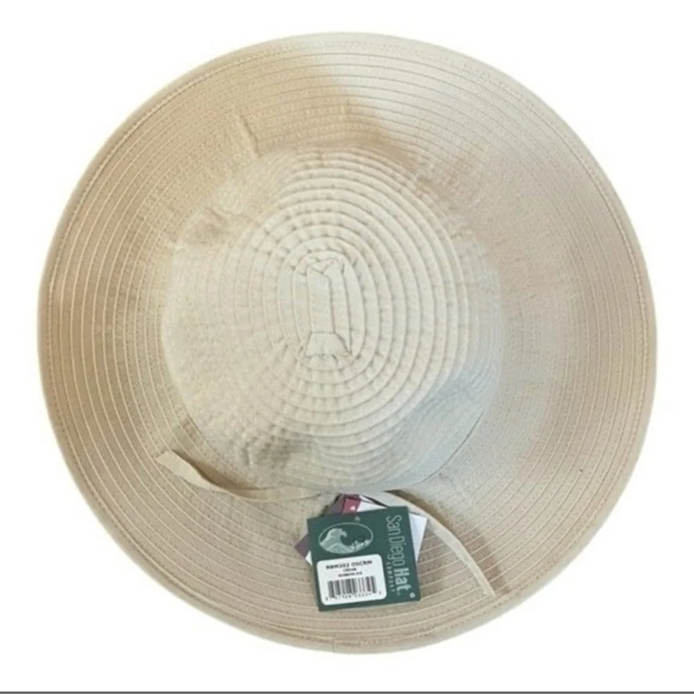 Vintage San Diego Hat Co Beige Bucket Hat Women's Sun Hat Polyester Beach NWT