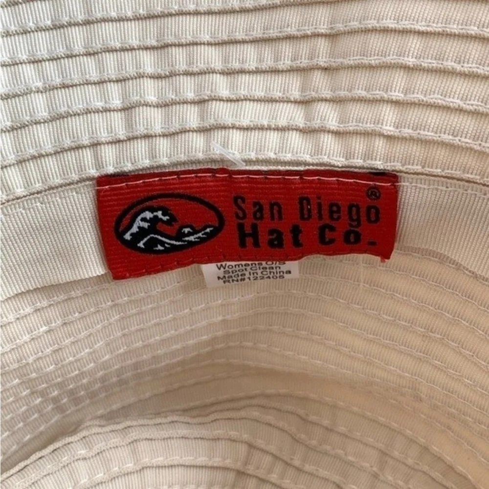Vintage San Diego Hat Co Beige Bucket Hat Women's Sun Hat Polyester Beach NWT